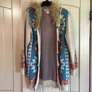 Flying Tomato Aztec Cardigan